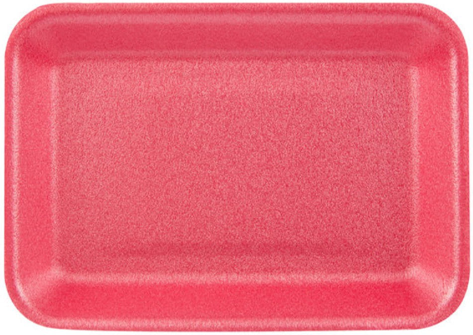 CKF Inc. - 8.25" x 5.75" x 0.75" Rose Pink Foam 2/2P Tray, 500/Cs - 88072