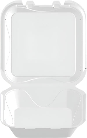 Darnel - 10.25 x 10" x 3.25 White Foam Extra Large Hinged Container, 200/Cs - DU407101