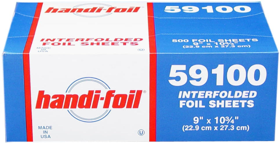 Handi-Foil - 9" X 10.75", Sliver Foil Pop-Up Sheets, 500/Bx, 6 Bx/Cs – 59100