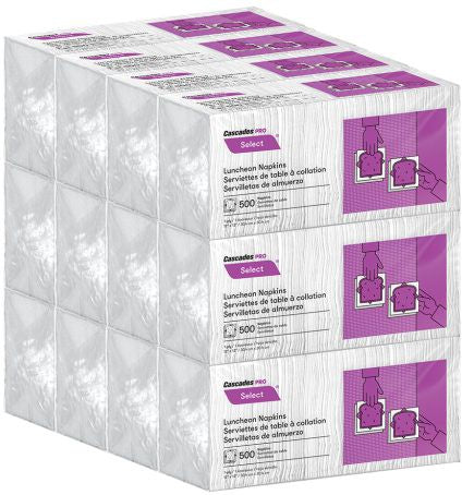 Cascades Tissue Group - Select 1 ply Luncheon Napkins, 6000/cs - N020