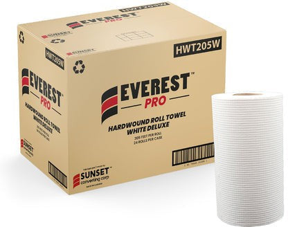 Everest Pro - 205 Feet White Roll Towel, 24 Rl/Cs - HWT205W