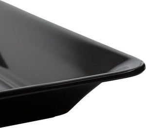 Fineline Settings - 10" x 14" Black Rectangular Plastic Cater Tray, 25/cs - RC472BK