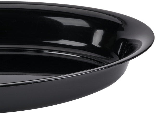 Fineline Settings - 21" x 14" 250 Oz Black Plastic Deep Oval Bowl - 3514DBK