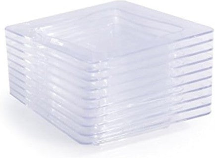 Fineline Settings - 3" x 3" Clear Plastic Disposable Tiny Tray, 10/pk - B6200