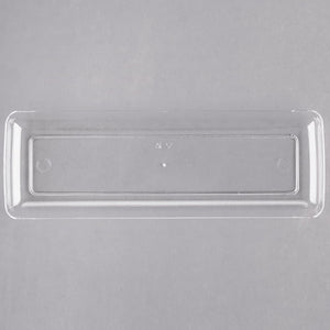Fineline Settings - 7.5" Clear Plastic Long Rectangular Tray, 200/cs - 6211CL