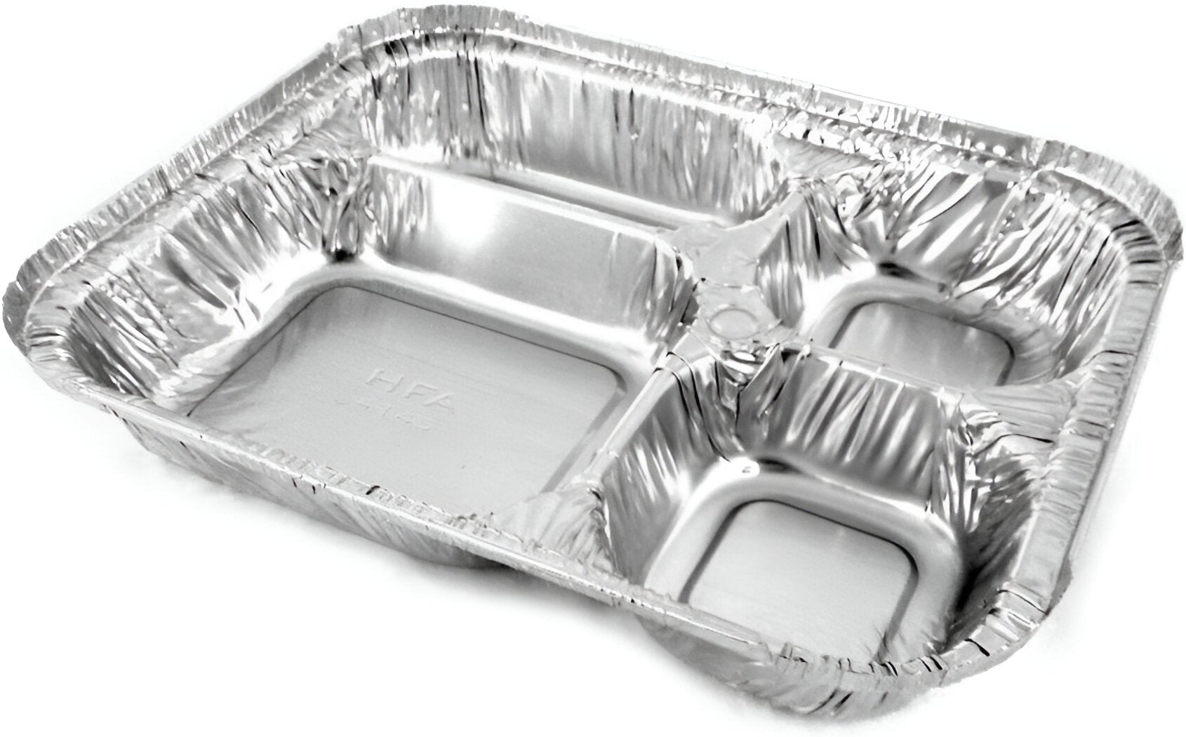 HFA - Oblong 4-Compartment Foil Tray with Lid, 250/Cs - 4145-00-250W