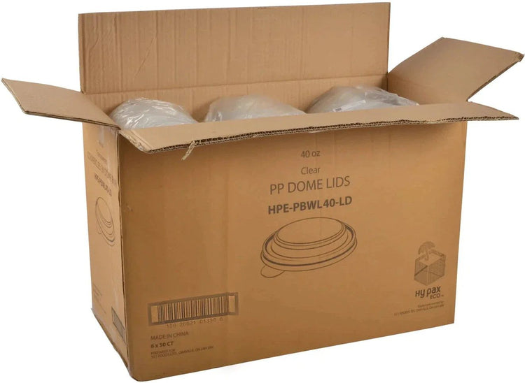 Hy-Pax - PP Dome Lid For 40 Oz Bowl, 50 x 6/Cs - HPE-PBWL40-LD