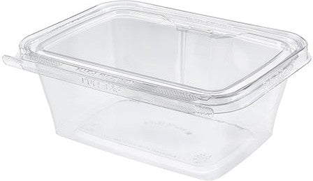 Inline Plastic - 32 Oz Tamper Clear Square Hinged Container, 200/Cs - TS32