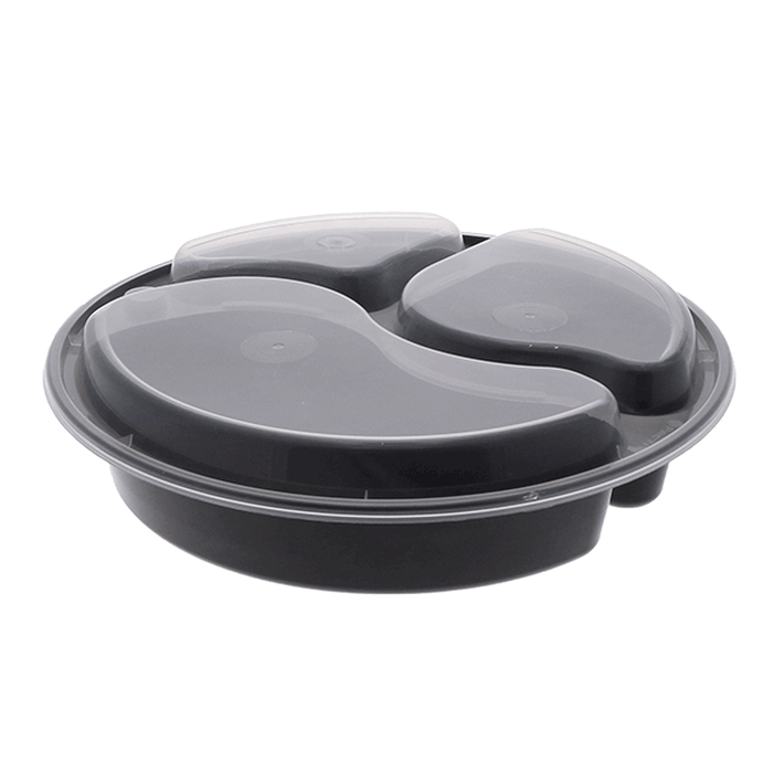 Pactiv Evergreen - VERSAtainer 39 oz. Black/Clear Rectangular PP Container and Lid, Pack of 150cs - NC9388B