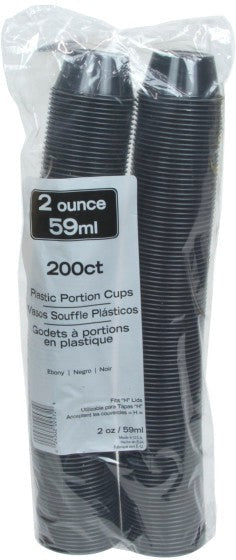 Pactiv Evergreen - 2 Oz Black Plastic Portion Cup, 2400/cs - YS200E