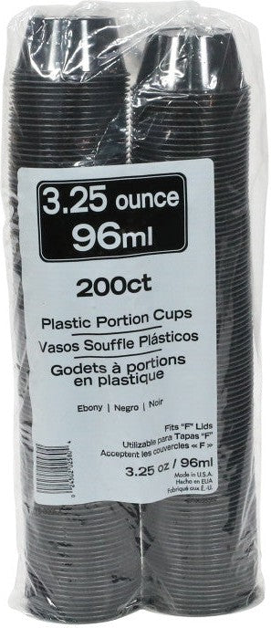 Pactiv Evergreen - 3.25 Oz Black Plastic Portion Cup, 2400/cs - YS300EA