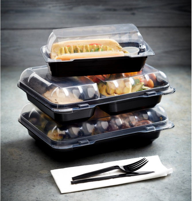 Pactiv Evergreen - ClearView SmartLock OPS Snackbox 10.75" x 8" x 3.25" 2 Compartment, 100/Cs - YEH891120000