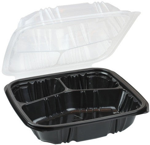 Pactiv Evergreen - Microwavable Three-Compartment Hinged Container - DC858330B000