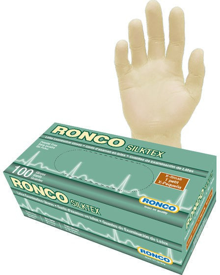 RONCO - Medium Tan Latex Powder-Free Exam Gloves - 839