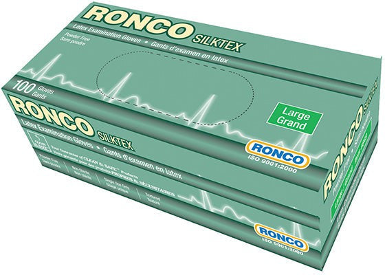 RONCO - Medium Tan Latex Powder-Free Exam Gloves - 839