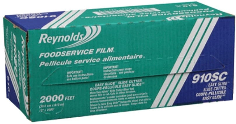 Reynolds Wrap - 12" x 2000 ft Food Service Plastic Film Wrap with Slide Cutter, 2000ft/rl - 910SC