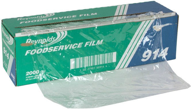 Reynolds Wrap - 18" x 2000ft Food Service Plastic Film Wrap with Metal Serrated Cutter, 2000ft/rl - 914