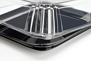 Sabert - 16" UltraStack Black Square Platter with Clear High Dome Lid Combo, 25 Per Case - C9616