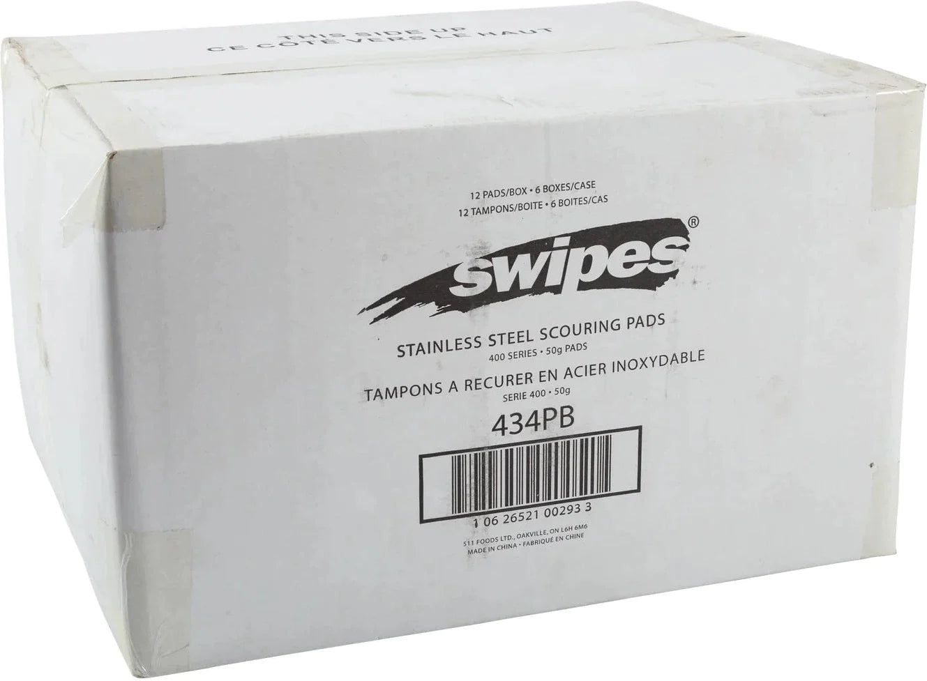 Swipes - Large Stainless Steel Scouring Pads, 12/Pk - 434PB