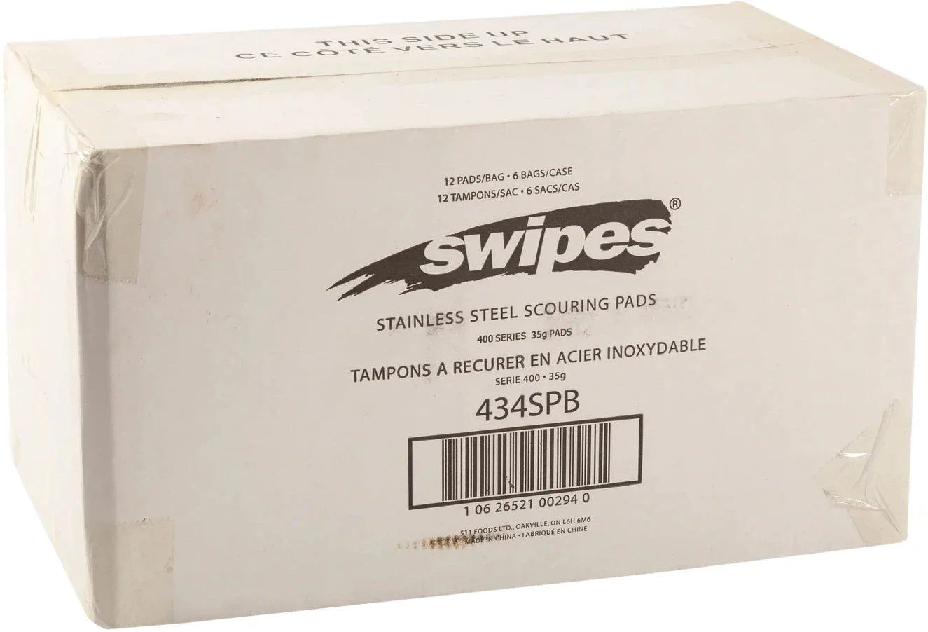 Swipes - Stainless Steel Scouring Pads, 12/Pk - 434SPB
