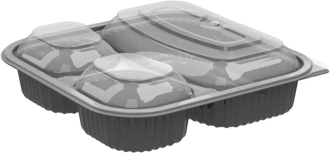 Anchor Packaging - 21 Oz / 6 Oz / 6 Oz Culinary Squares 3 Compartment Microwavable Combo, 150/Cs - 4118523