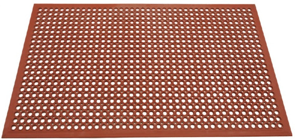 Americo - 3 ft x 5 ft Terra-Cotta Grease Resistant Safety Flo Kitchen Mat - 6902035