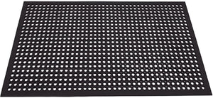 Americo - 3 ft x 5 Black Grease Resistant Safety Flo Kitchen Mat - 6916035