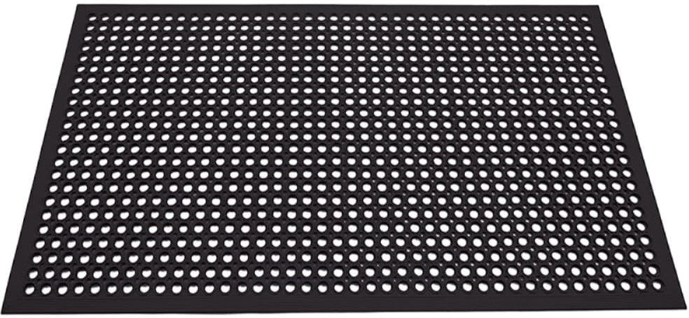 Americo - 3 ft x 5 Black Grease Resistant Safety Flo Kitchen Mat - 6916035