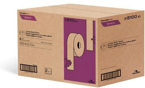 Cascades Tissue Group - 750 Feet Select 2ply JRT Toilet Tissue - B100