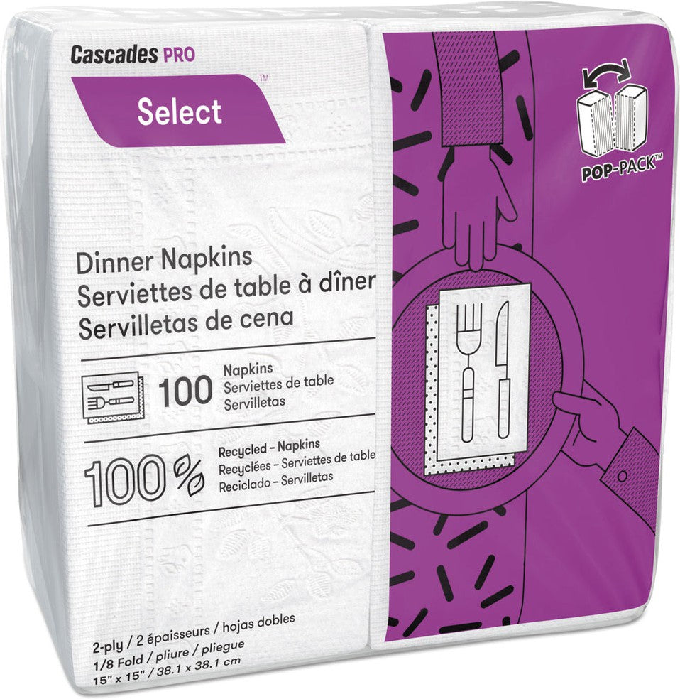 Cascades Tissue Group - Select 2 ply Dinner Napkins, 3000/cs - N060