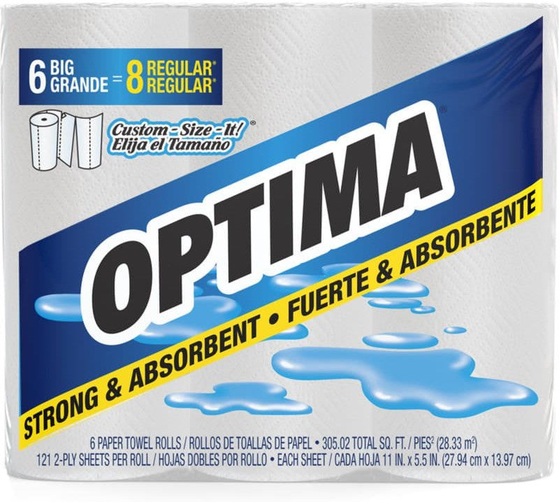 Optima - 140 Sheets Household Retail Paper Towels, 6rl/cs - 75256D1