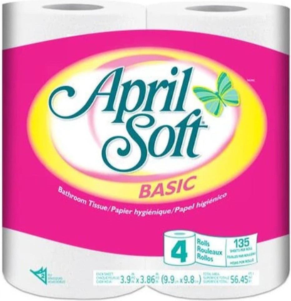 April Soft - 135 Sheets 2 ply Retail Paper Towels, 4rl/cs - N5489B3