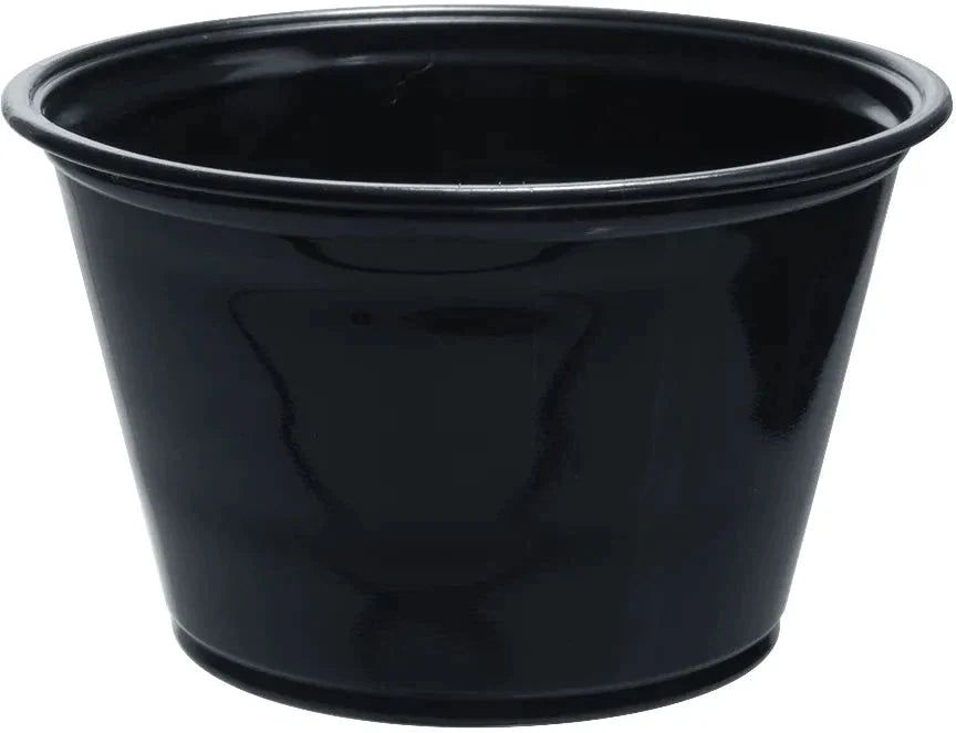 Dart Container - 4 Oz Conex Compliments Black Polypropylene Plastic Portion Cups, 2500/Cs - 400PCBLK