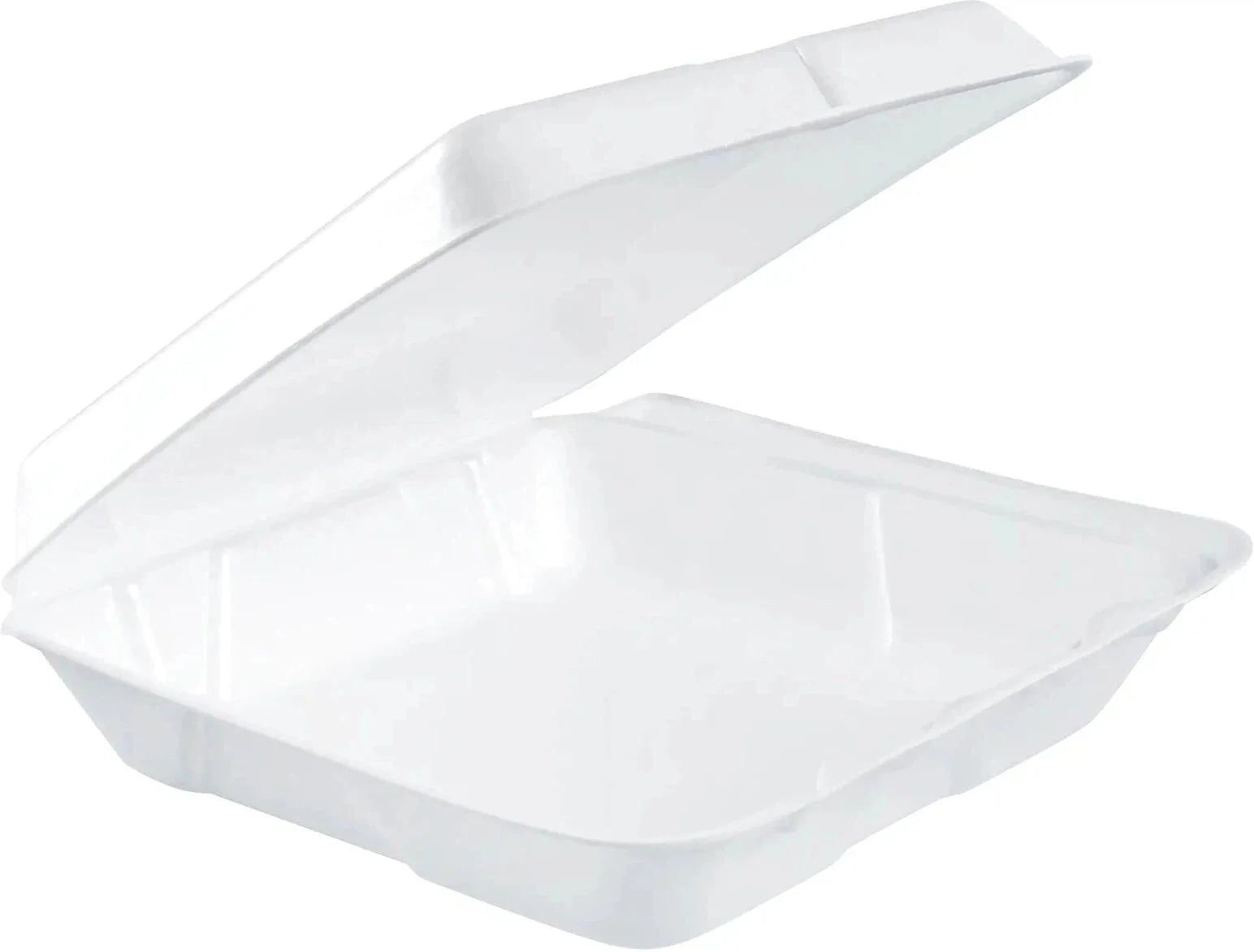 Dart Container - 8" x 7.5" x 2.18" White Insulated Foam Hinged Container, 200/Cs - 80HT1R