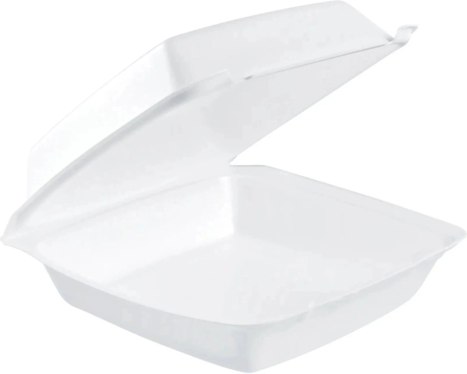 Dart Container - 8.37" x 8" x 3.18" Insulated White Deep 8" Foam Hinged Container With Removable Lid , 200/Cs - 85HT1R