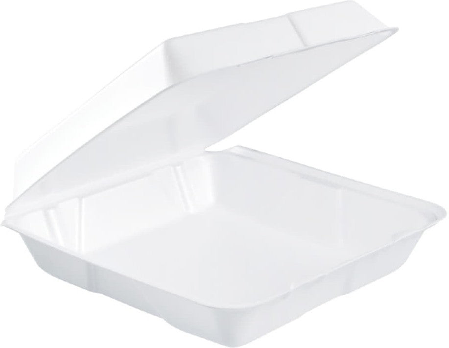 Dart Container - 9.5" x 9.25" x 3" White Insulated Foam Containers, 200/cs - 95HT1R
