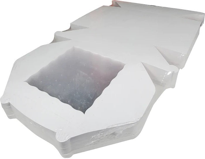 EB Box - 10" x 10" x 4" White 6 Pack Window Cupcake Box, 100/cs - EB5282A