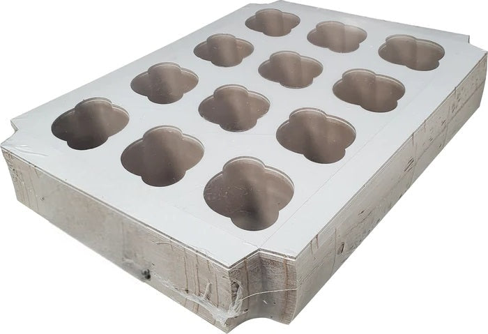 EB Box - 14" x 10" x 4" White 12 Pack Regular Cupcake Box, 100/cs - EB5284I