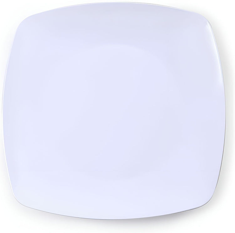 Fineline Settings - 10" White Plastic Square Plate, 120 Per Case - 1510WH