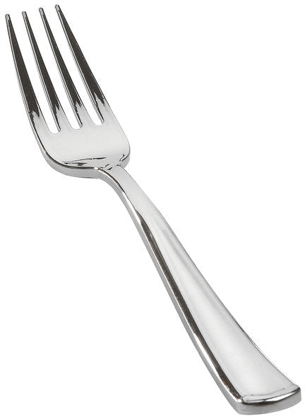 Fineline Settings - Silver Look Plastic Forks, 600 Per Case - 703