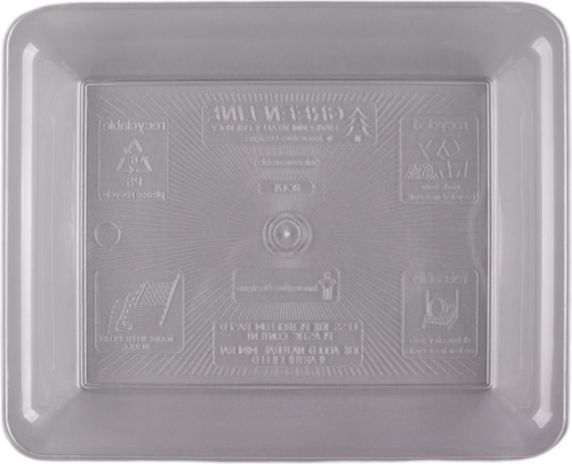 Fineline Settings - 10" x 8" Clear Plastic Rectangular Tray, 25/Cs - RC471.CL