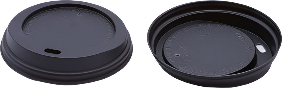 RiteWare - 4 Oz Black PP Dome Lid Fits Paper Hot Cups, 1000/Cs - HDL4B