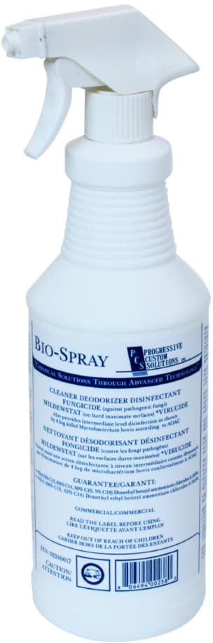 Bio Organic Solutions - 1 Lilter, BioSpray Cleaner/Disinfectant RTU, 12 Bottles per Case - 215165