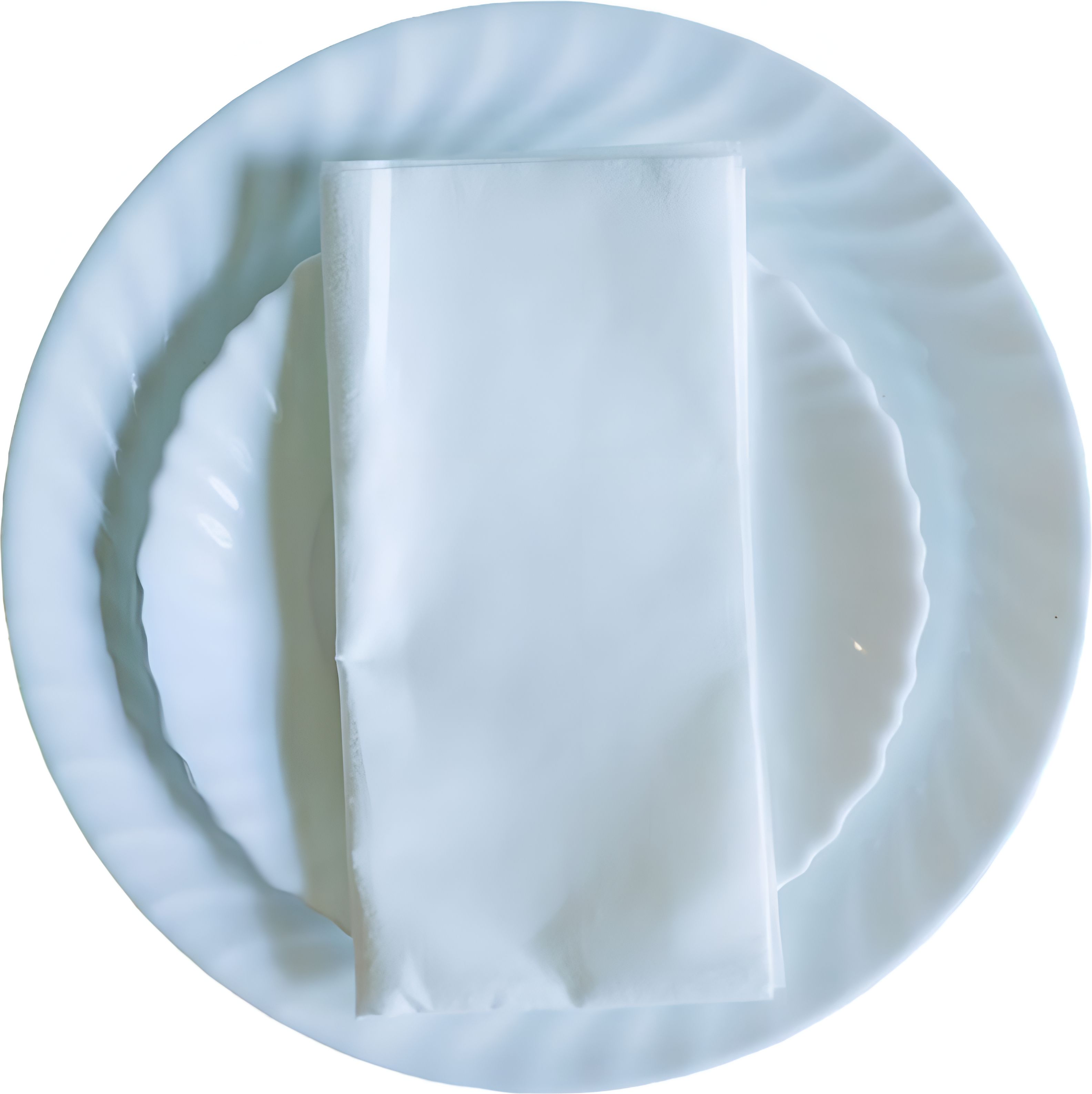 Midwest Specialty Products - 14" x 14" White Airlaid Flat Napkin, 1000/cs - 395025