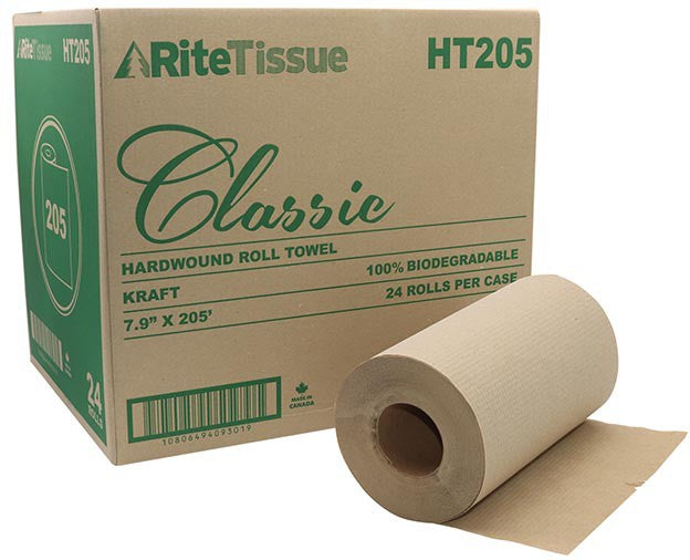 RiteTissue - 205 Feet Classic Kraft Roll Towel, 24 Rl/Cs - RTHT205