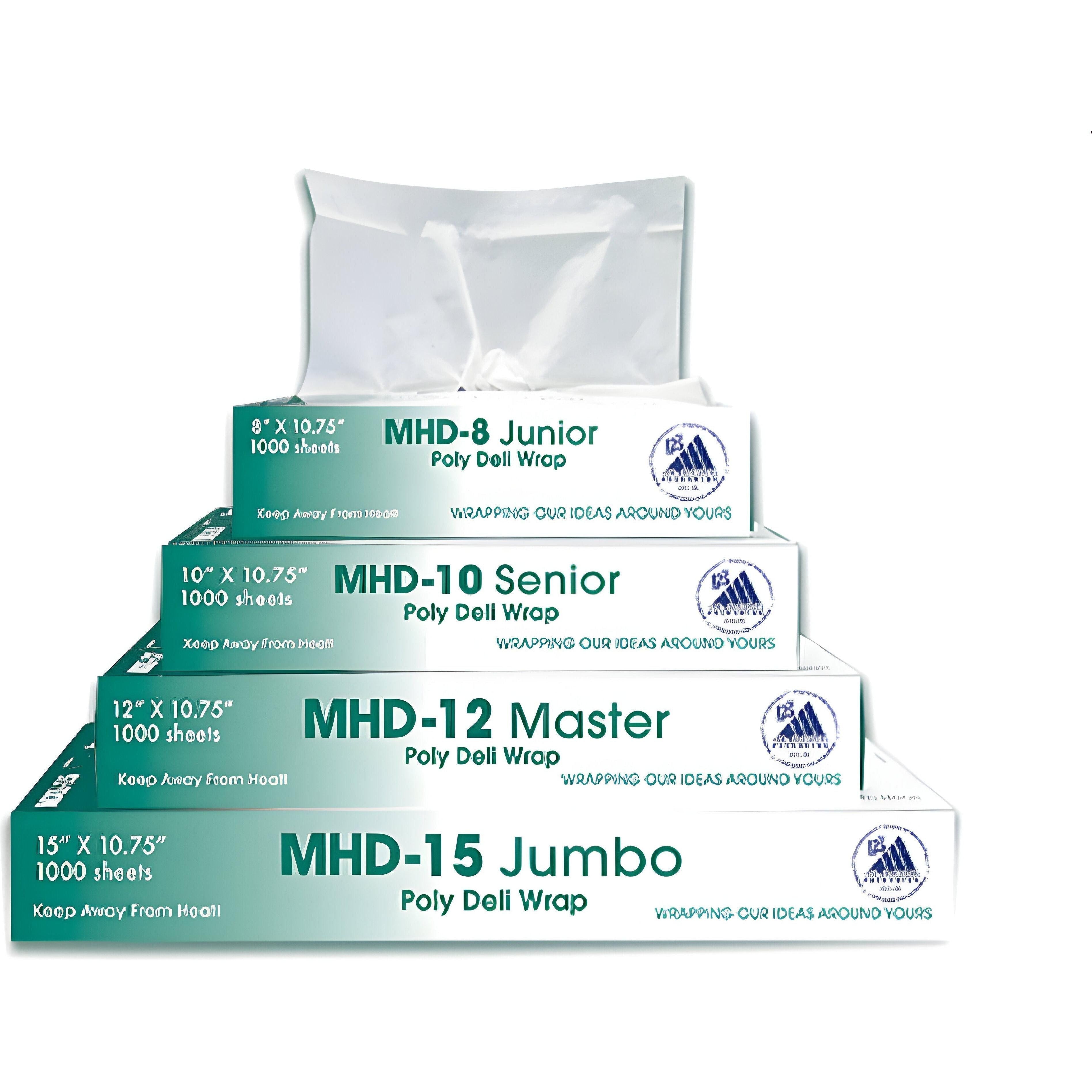 McNairn 12" x 10.7" Large MHD12 Interfold HDPE Deli Sheets, 10X1000