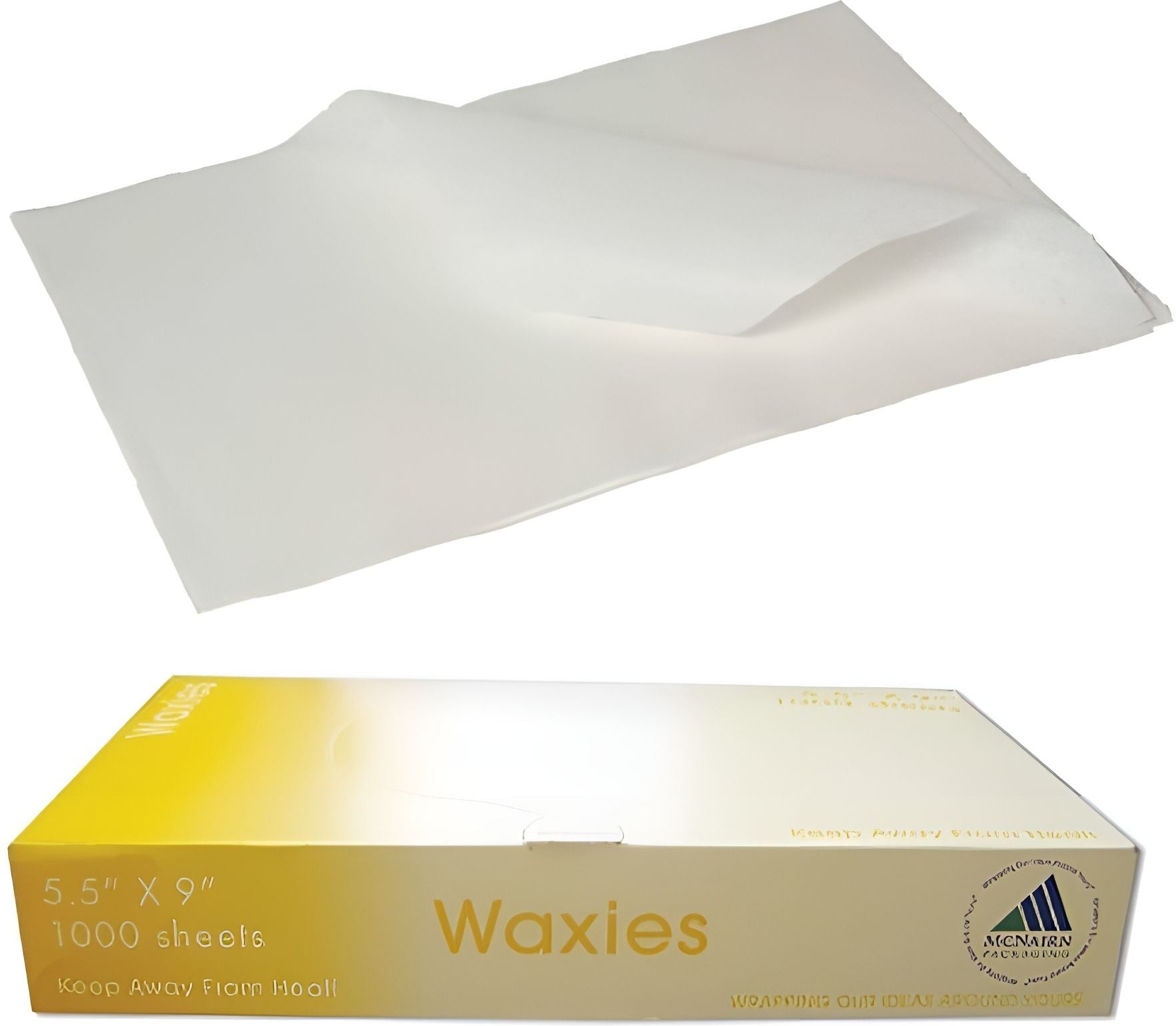 McNairn - 5.5" x 9" Waxies Waxed Tissue in Dispenser Box, 1000/Bx, 12/Cs - 103101