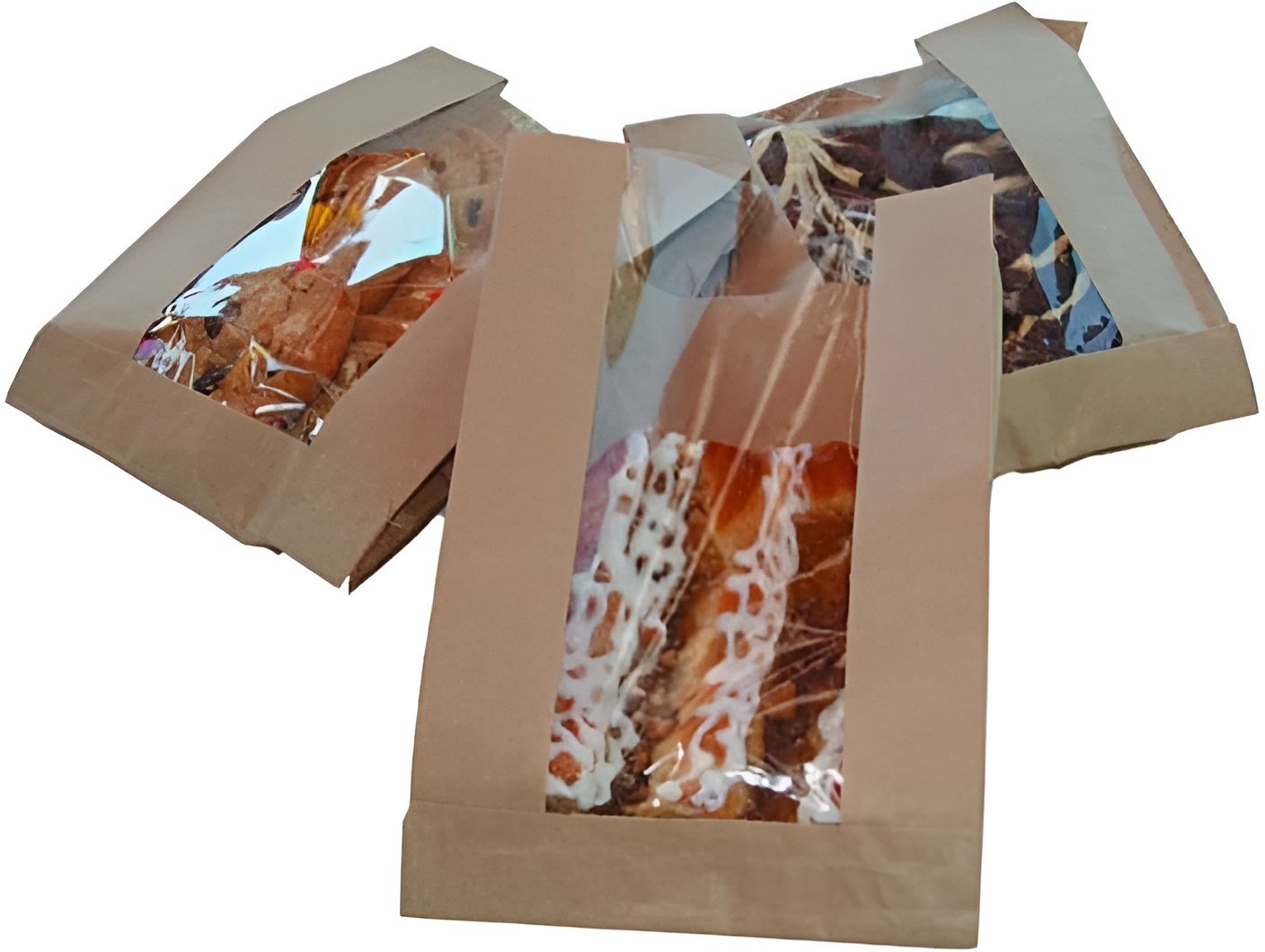 McNairn - 4" x 2" x 24" Brown Paper Bags with Window, 1000/Cs - 320864