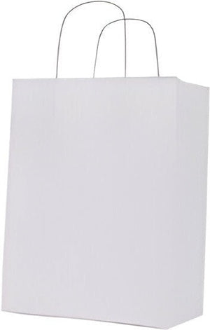 RiteEarth - 10" x 5" x 13" White Paper Twist Handle Bag, 250/Cs, 24Cs/Sk - PT10513W