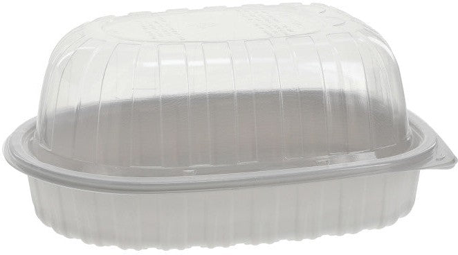 Pactiv Evergreen - White Medium Chicken Roaster Container with Base - YCNC-6005DZW
